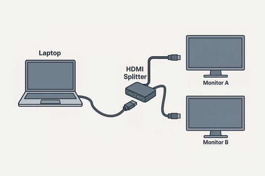 Using HDMI Splitter connect two monitors to a laptop