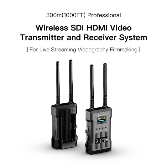 Wireless Video Transmission System for Camera, Real 4K@30Hz, 0.06s Latency, 1000FT