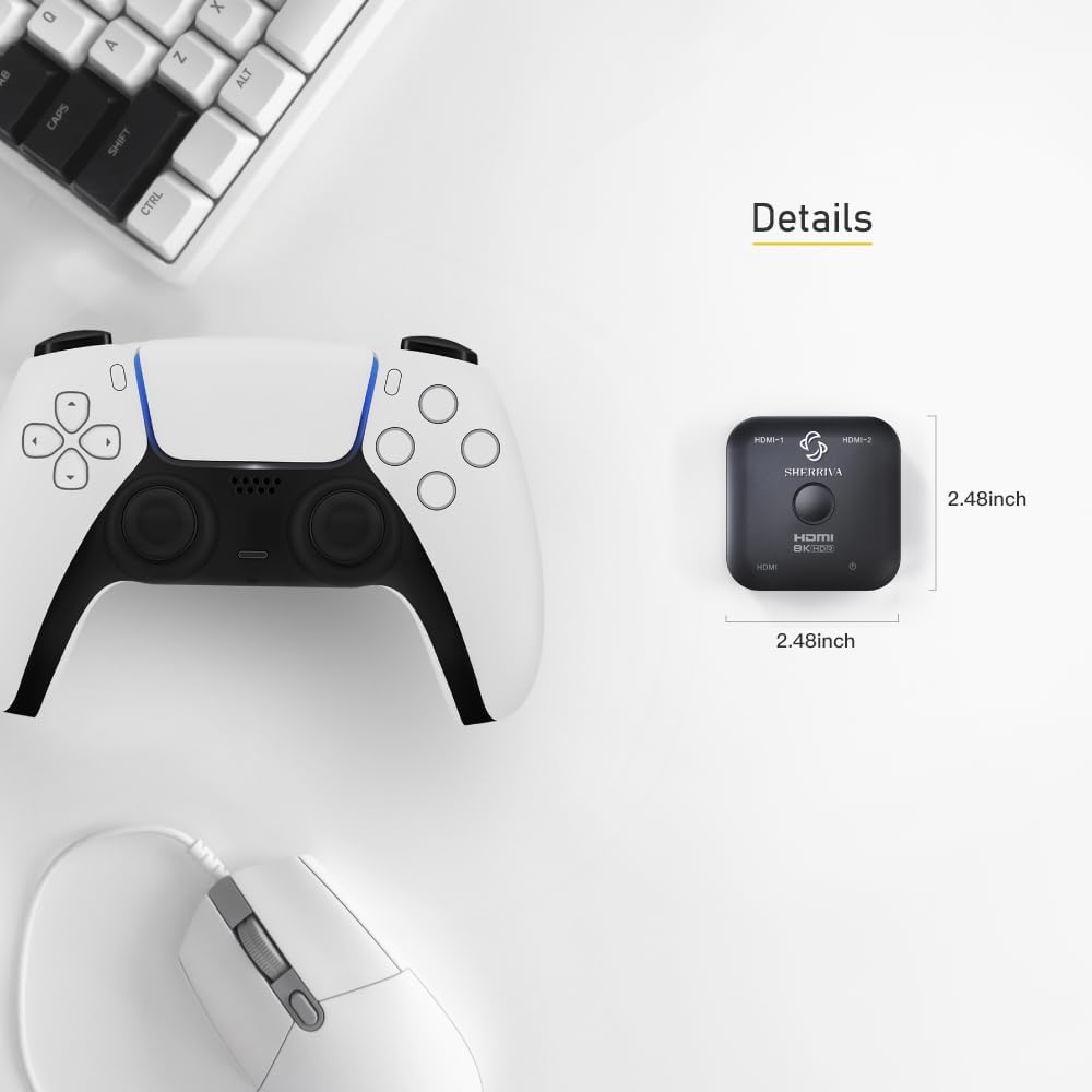 10K 8K HDMI Switch – 2 in 1 Out, Bi-Directional, 8K@60Hz, 4K@240Hz