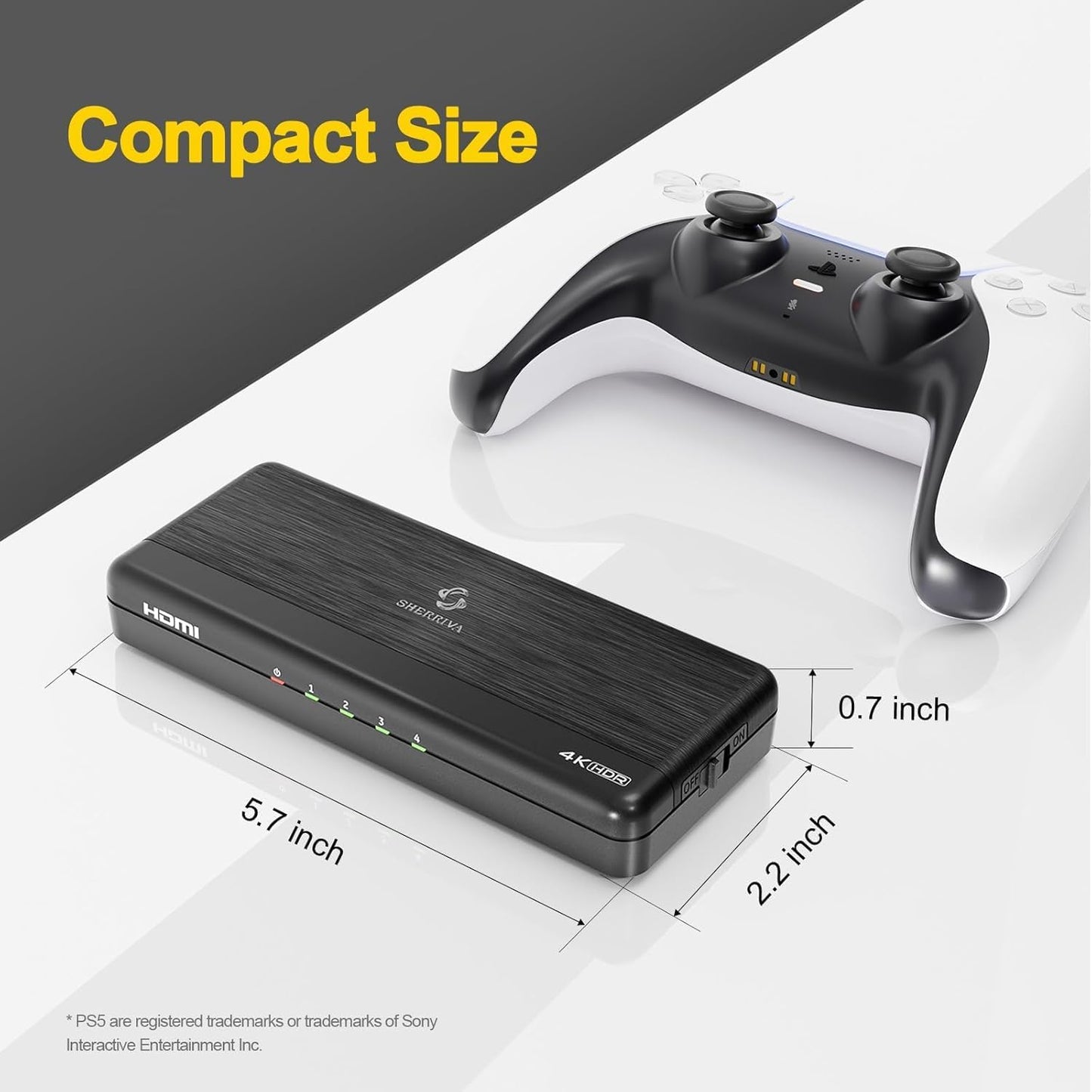 4K HDMI Splitter 1 in 4 Out – 4K@60Hz, 1080p@240Hz, Auto Downscaling