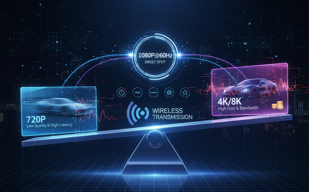 A picture presents 1080P@60Hz is a sweet spot for wireless video/audio transmission.