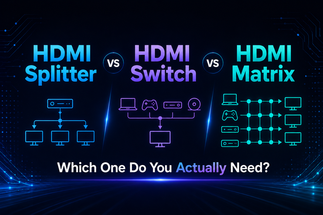HDMI Splitter vs HDMI Switch vs HDMI Matrix: Which One Do You Actually Need?