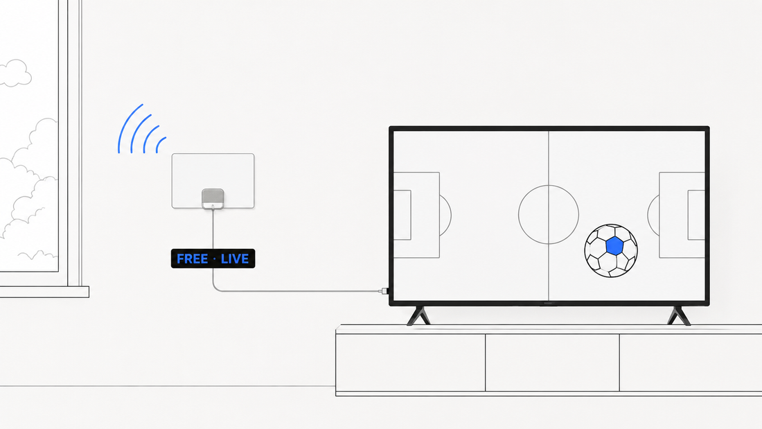 sherriva's indoor antenna brings free live sports to your TV with a simple, clean setup.