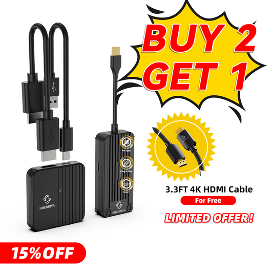 Wireless USB-C Transmitter and HDMI Receiver, 100FT/30M