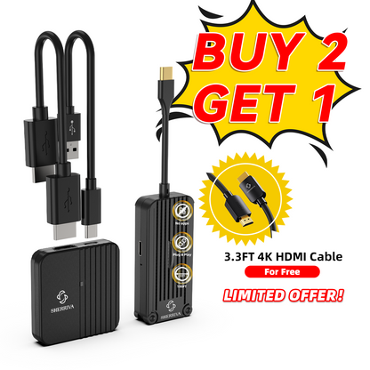 Wireless USB-C Transmitter and HDMI Receiver, 100FT/30M