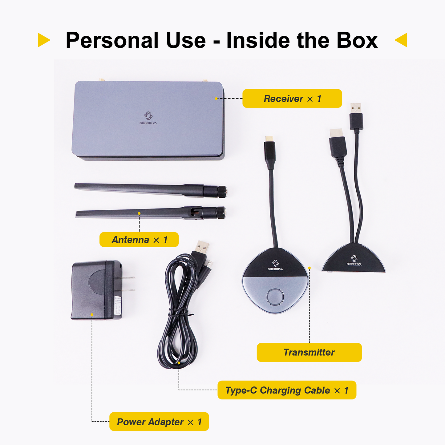 Wireless HDMI & USB-C Transmitter/Receiver - 0.05s Ultra-Low Latency, 328ft Range, No Wi-Fi or App Needed