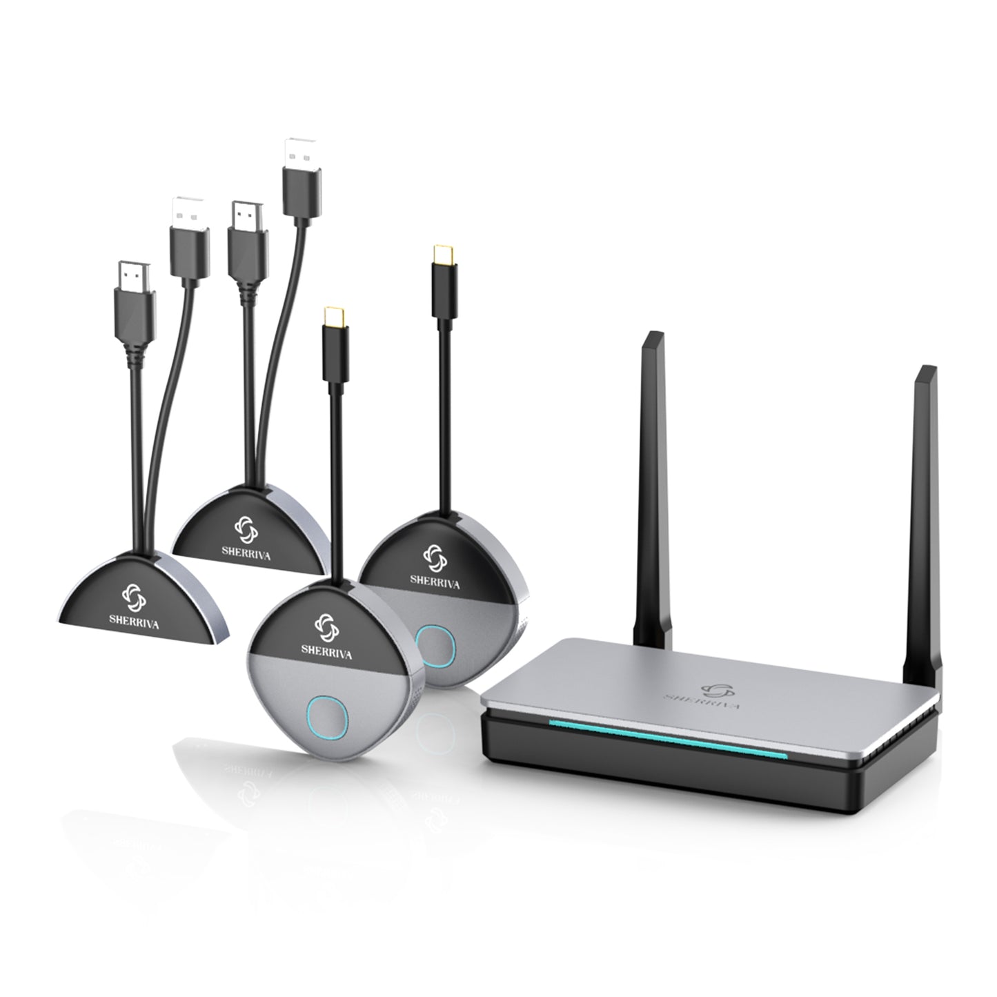 Wireless HDMI for Screen Sharing | USB-C & HDMI Dual Input | No Wi-Fi or App Needed | Plug & Play